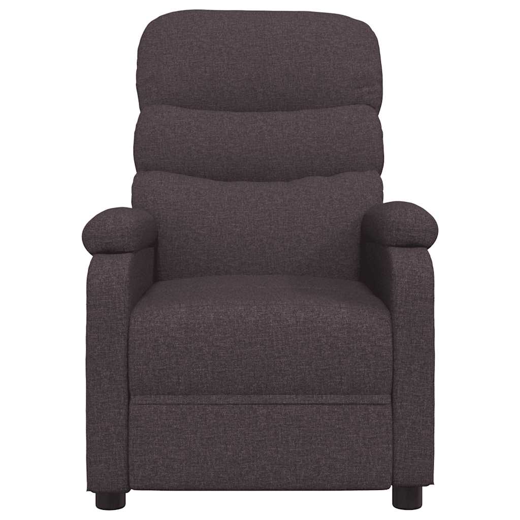 vidaXL Recliner Chair Dark Brown Fabric 3