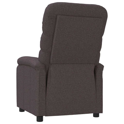 vidaXL Recliner Chair Dark Brown Fabric 4
