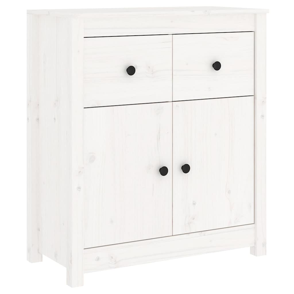 Sideboard 70x35x80 cm Solid Wood Pine White 2 Door Sideboard