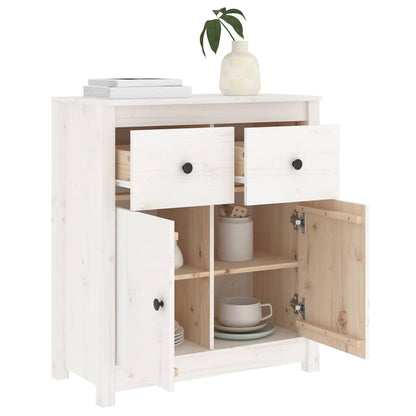 Sideboard 70x35x80 cm Solid Wood Pine White 2 Door Sideboard