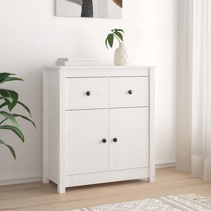 Sideboard 70x35x80 cm Solid Wood Pine White 2 Door Sideboard