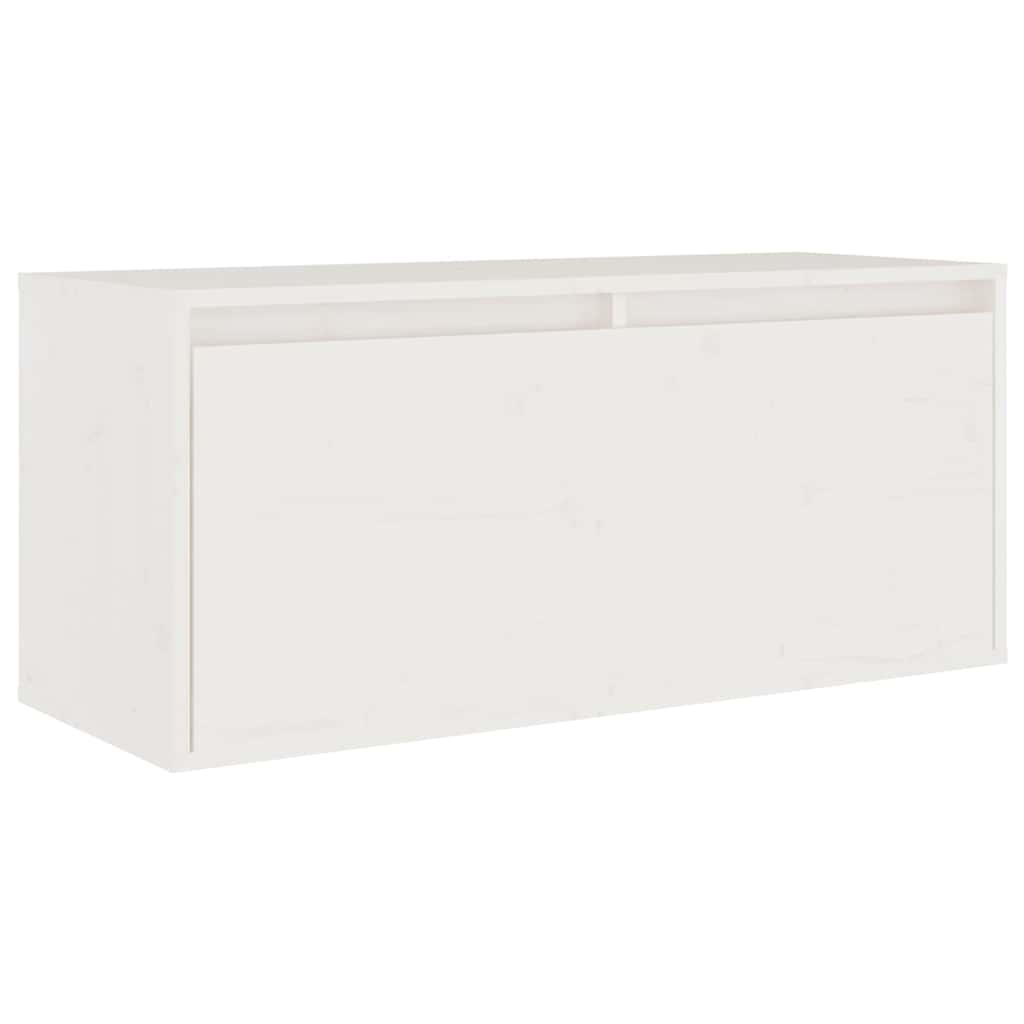 vidaXL 8 Piece Wall-mounted TV Cabinet Set White Solid Wood Pine 4