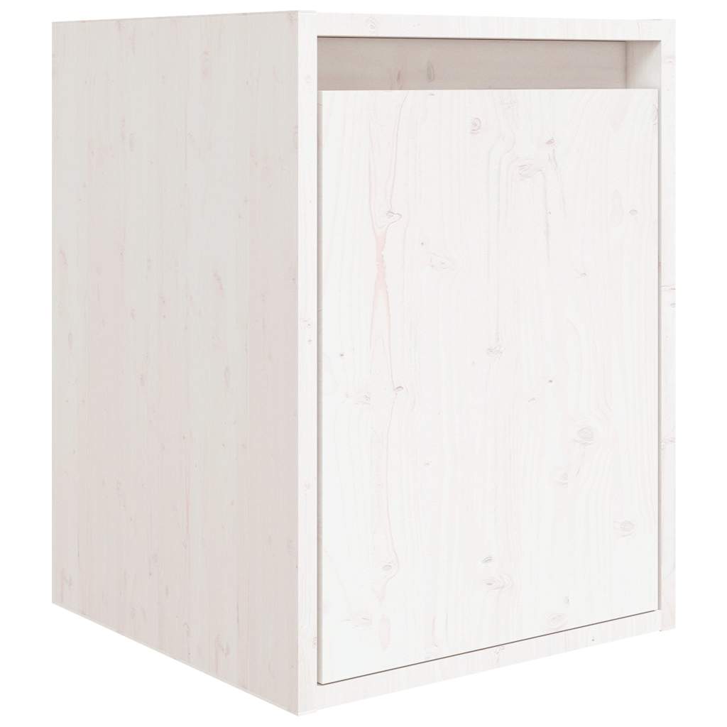 vidaXL 8 Piece Wall-mounted TV Cabinet Set White Solid Wood Pine 5