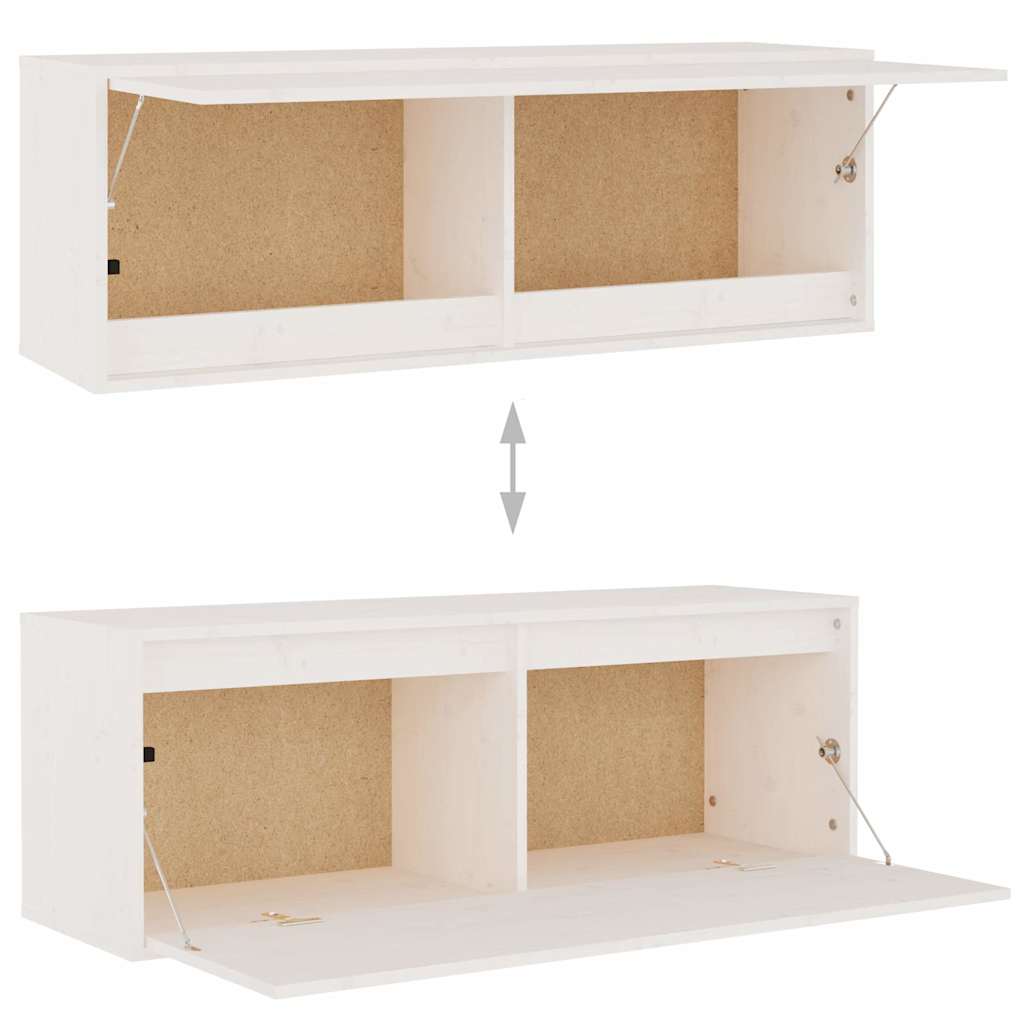 vidaXL TV Cabinet | Set of 5 | White | Solid Pine Wood | Multiple Sizes 6