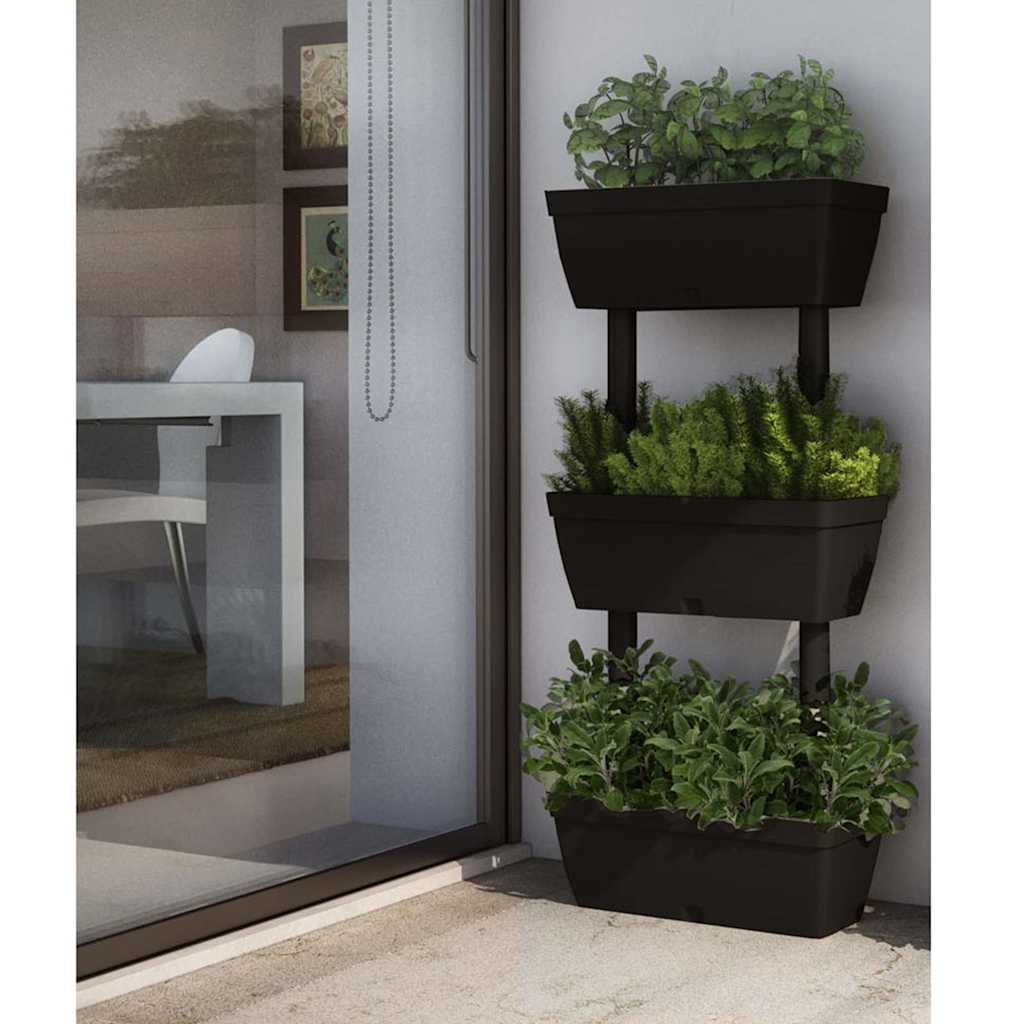 Garden Planter 3 pcs 100 cm Anthracite