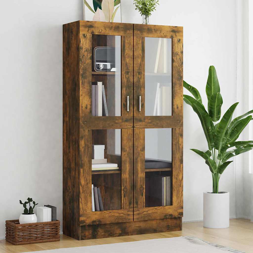 Vitrine Cabinet 82.5x30.5x150 cm Engineered Wood Smoked oak