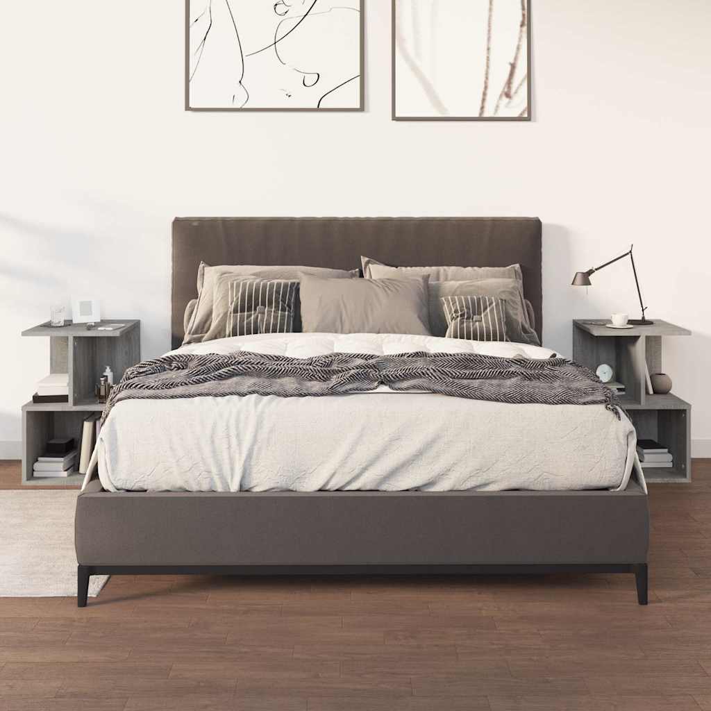 Bedside Cabinets 35x35x55 cm Engineered Wood 2 pcs Grey sonoma