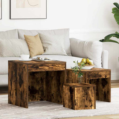 Nesting Tables 3 pcs Engineered Wood Smoked oak
