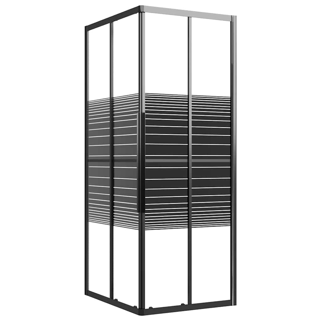 vidaXL Stripe Shower Cabin ESG 90x70x180 cm Black 2