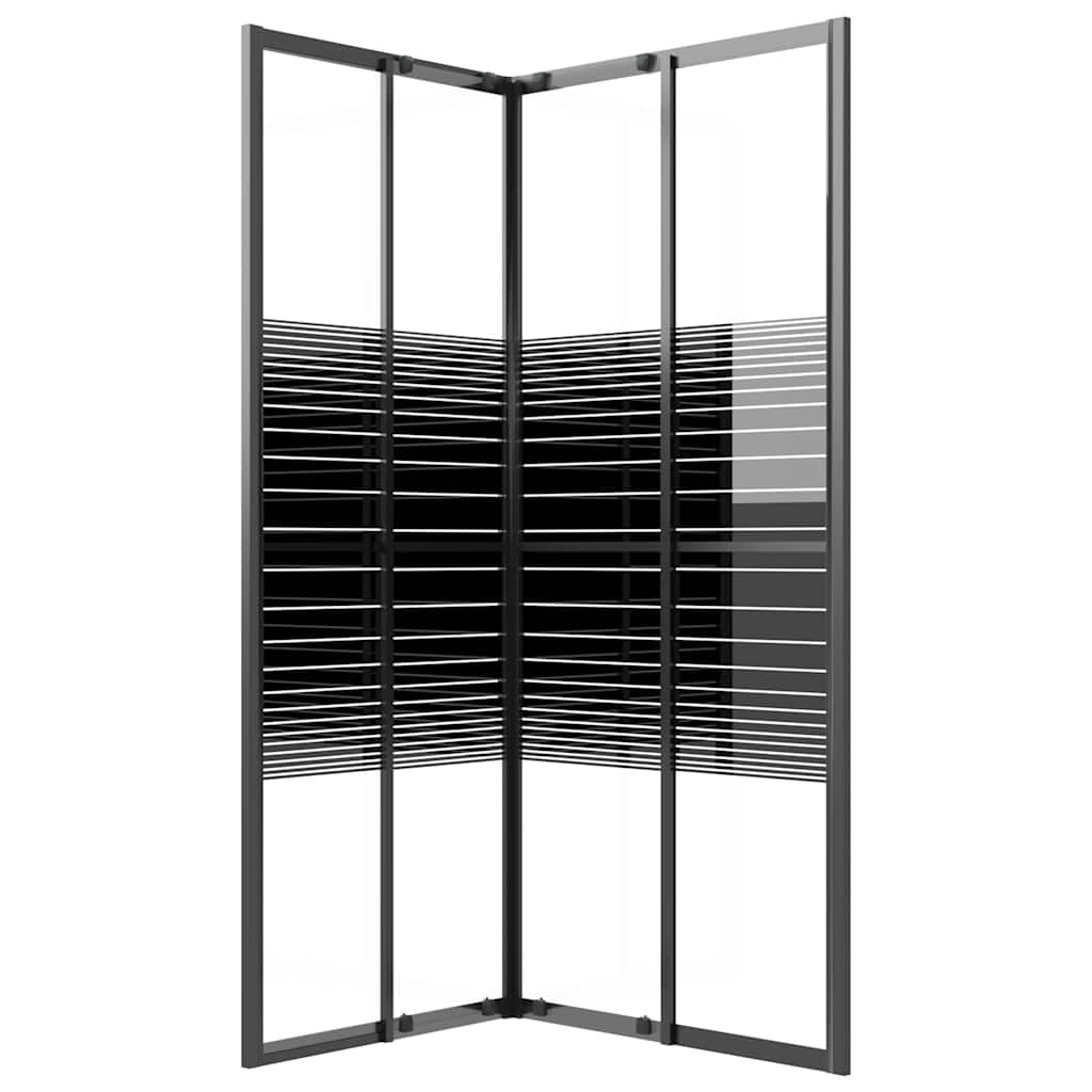 vidaXL Stripe Shower Cabin ESG 90x70x180 cm Black 5