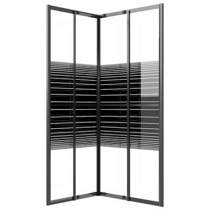 vidaXL Stripe Shower Cabin ESG 90x70x180 cm Black 5