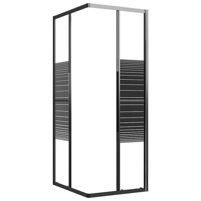 vidaXL Stripe Shower Cabin ESG 90x70x180 cm Black 6