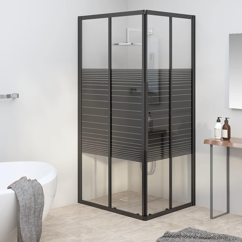 vidaXL Stripe Shower Cabin ESG 90x70x180 cm Black 1