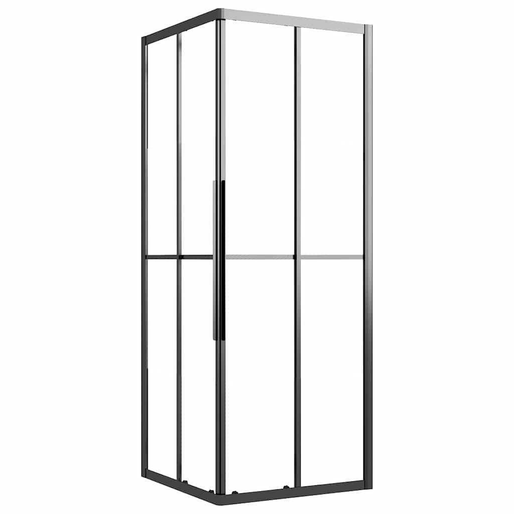 vidaXL Shower Cabin Half Frosted ESG 80x80x180 cm Black 2