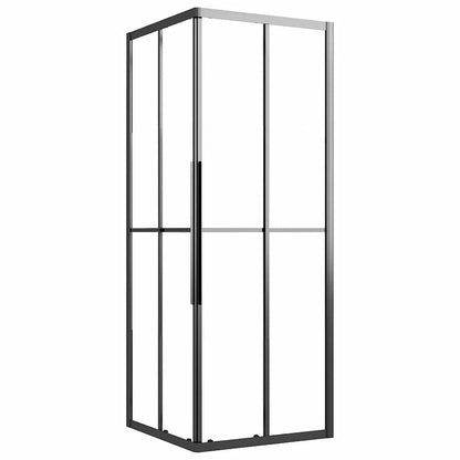 vidaXL Shower Cabin Half Frosted ESG 80x80x180 cm Black 2
