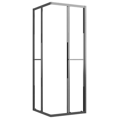 vidaXL Shower Cabin Half Frosted ESG 80x80x180 cm Black 4