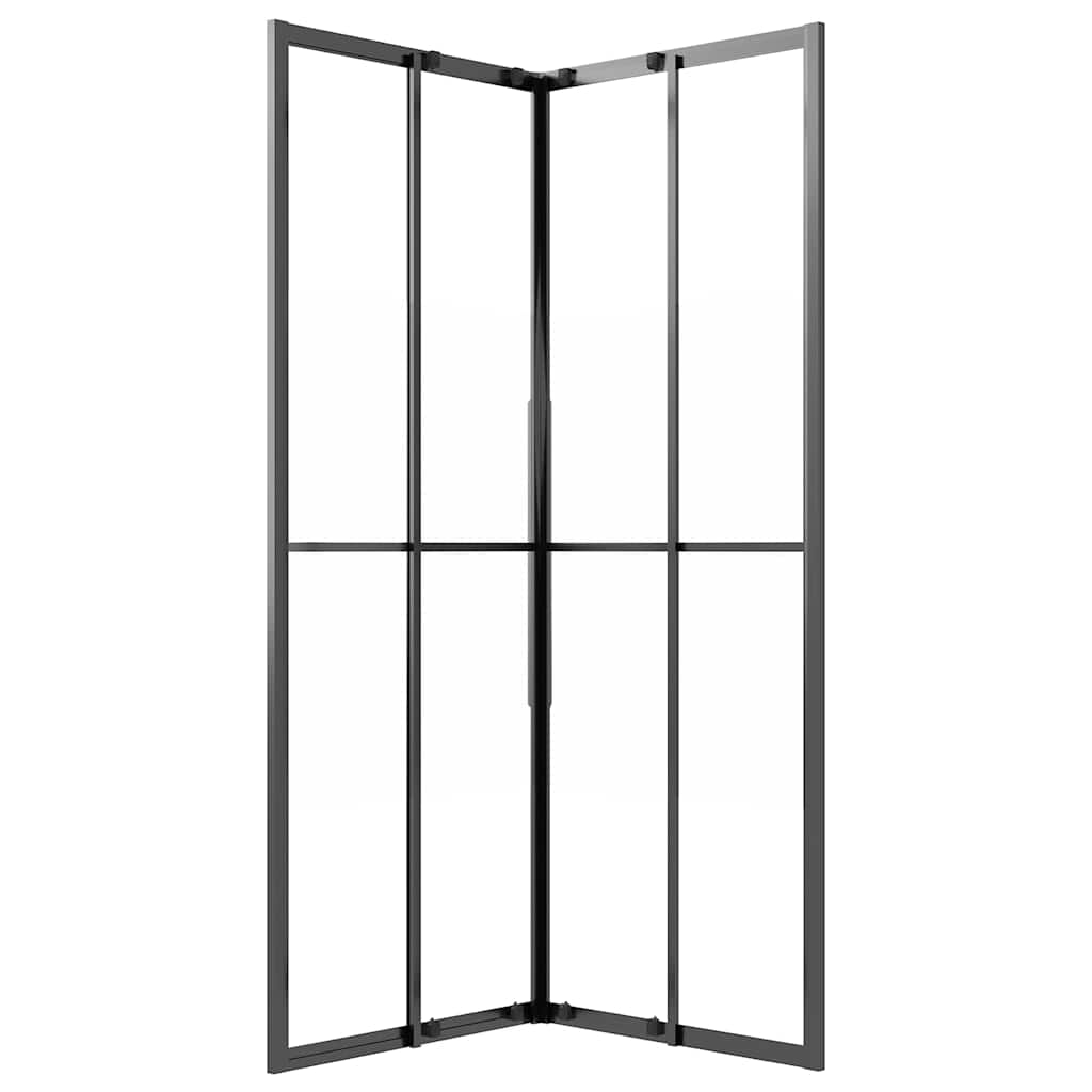 vidaXL Shower Cabin Half Frosted ESG 80x80x180 cm Black 5