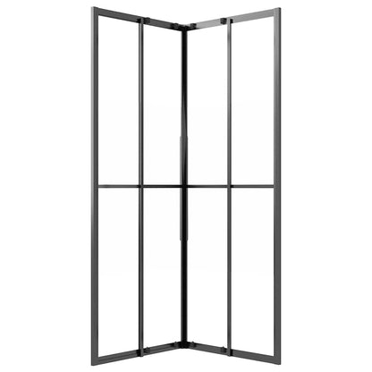 vidaXL Shower Cabin Half Frosted ESG 80x80x180 cm Black 5
