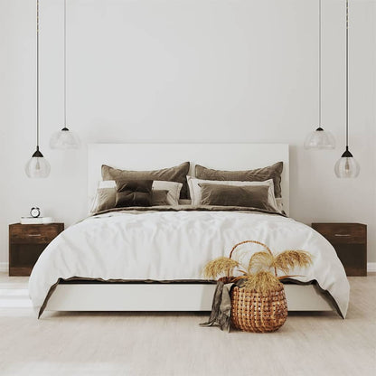 Bedside Cabinets 2 pcs with Drawer Smoked oak