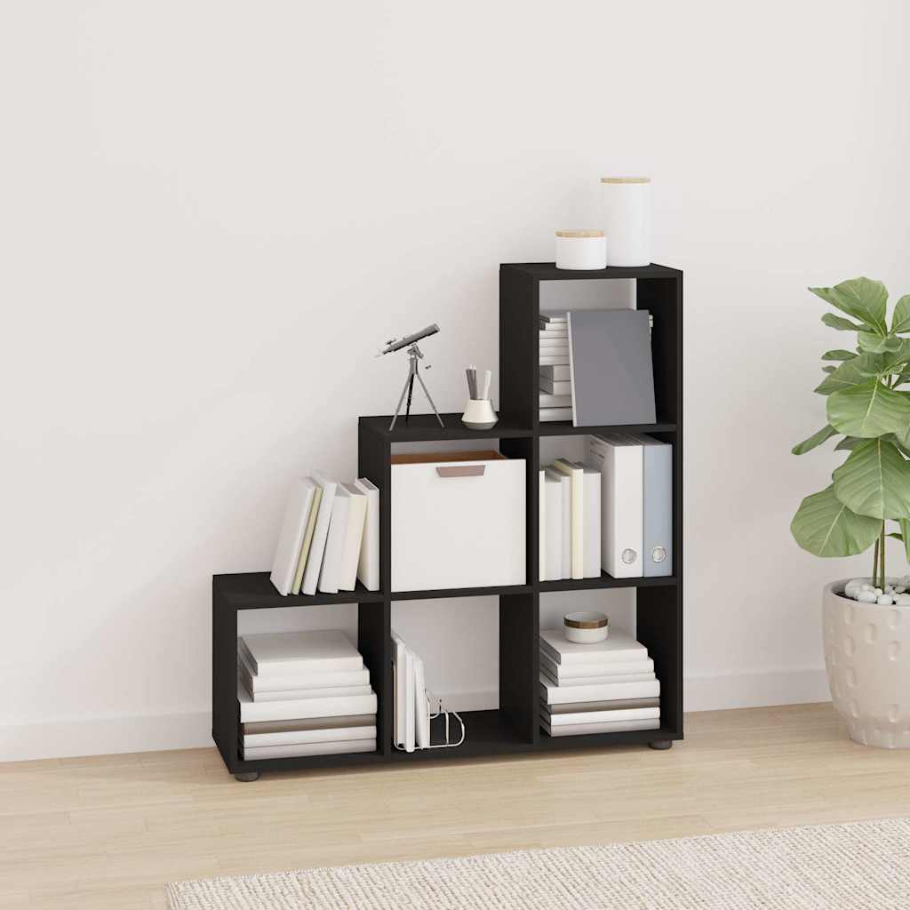 Staircase Bookcase 107 cm Engineered Wood Black