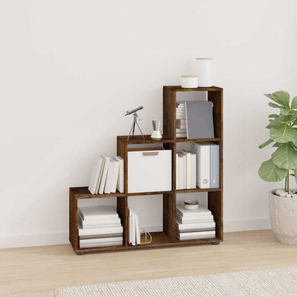 Staircase Bookcase 107 cm Engineered Wood Smoked oak