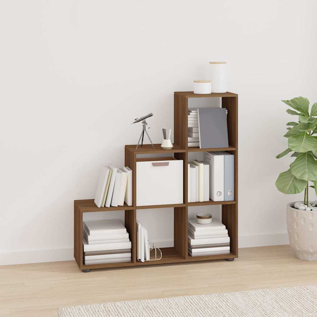 Staircase Bookcase 107 cm Engineered Wood Brown oak