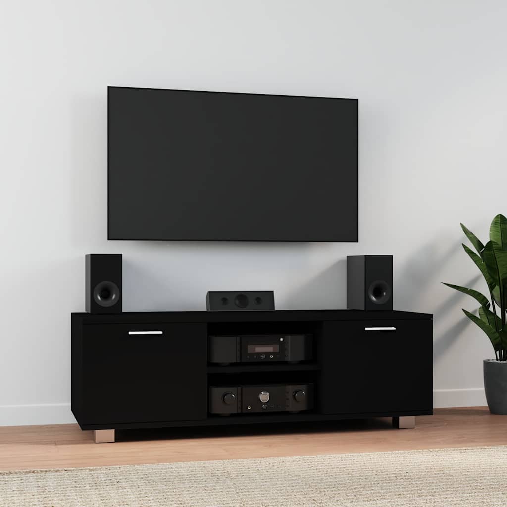 TV Cabinet 120x40,5x35 cm Engineered Wood Black 120 cm