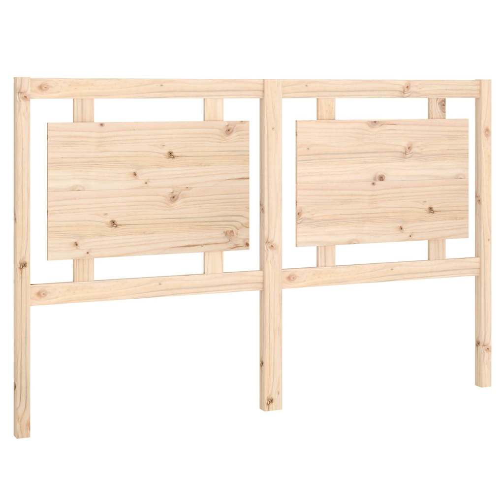 Bed Headboard 95.5x4x100 cm Solid Pine Wood Natural 155.5 cm