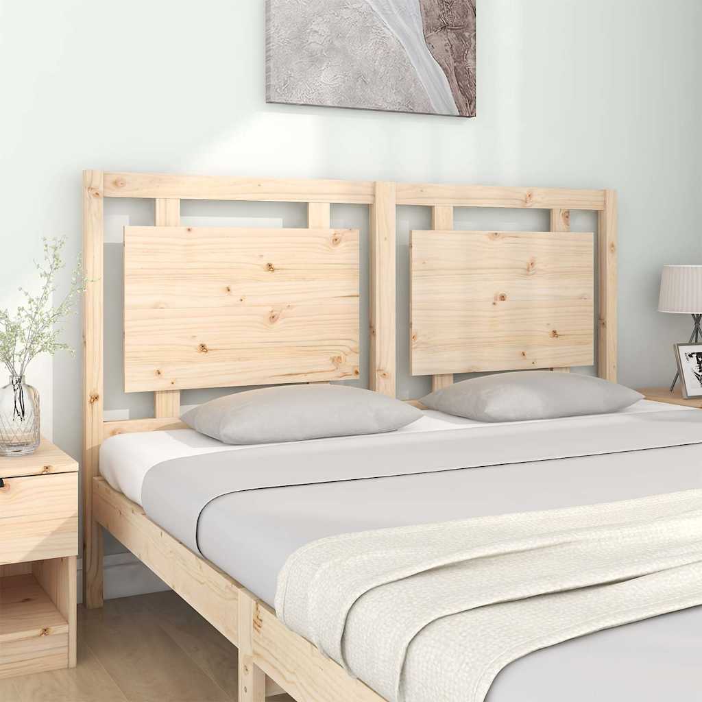 Bed Headboard 95.5x4x100 cm Solid Pine Wood Natural 155.5 cm