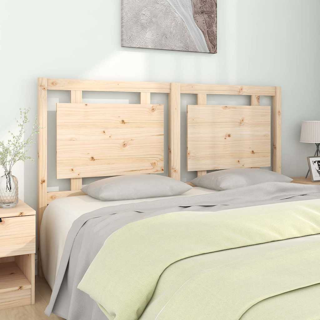 Bed Headboard 95.5x4x100 cm Solid Pine Wood Natural 155.5 cm