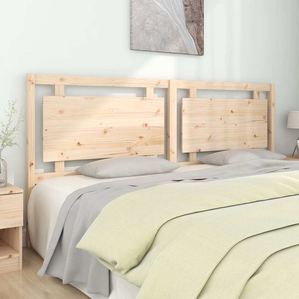 Bed Headboard 95.5x4x100 cm Solid Pine Wood Natural 205.5 cm