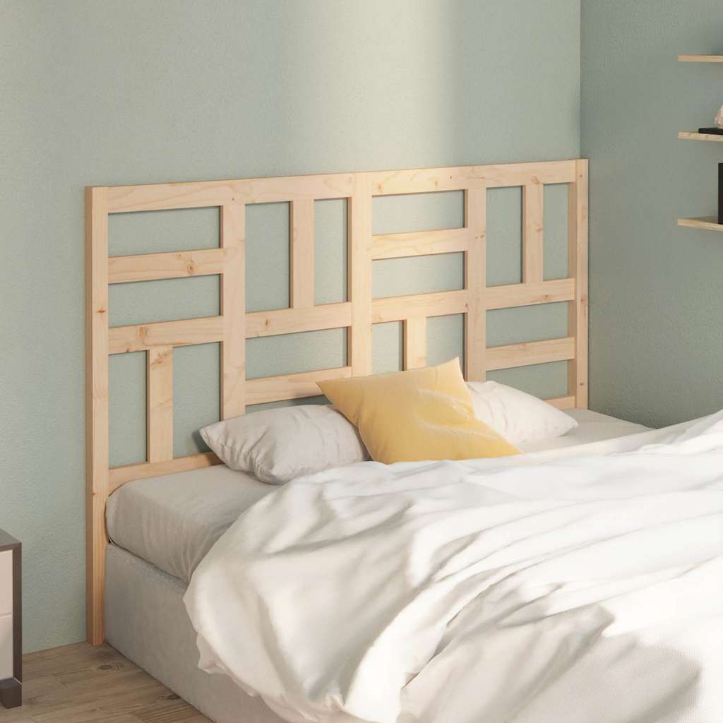 Bed Headboard 81x4x104 cm Solid Wood Pine Natural 146 x 104 cm