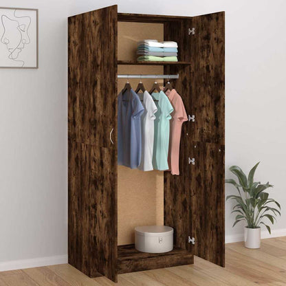 Wardrobe 90x52x200 cm Engineered Wood Smoked oak