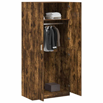 vidaXL Wardrobe Smoked Oak 90x50x200 cm Engineered Wood 4