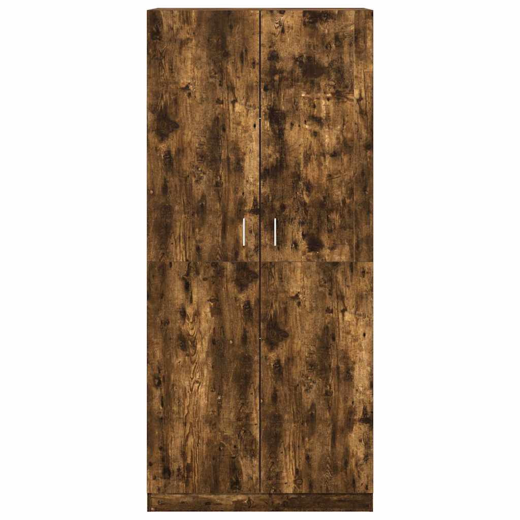 vidaXL Wardrobe Smoked Oak 90x50x200 cm Engineered Wood 5