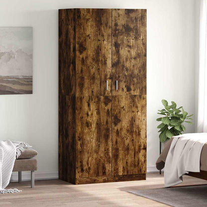 vidaXL Wardrobe Smoked Oak 90x50x200 cm Engineered Wood 1