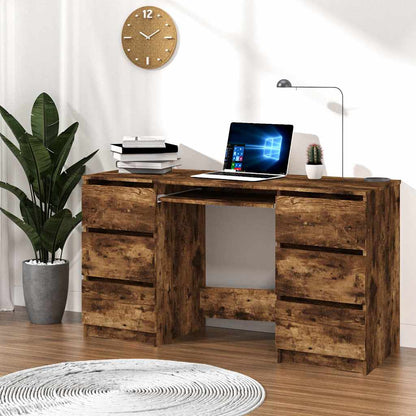 Writing Desk 140x50x77 cm Engineered Wood Smoked oak