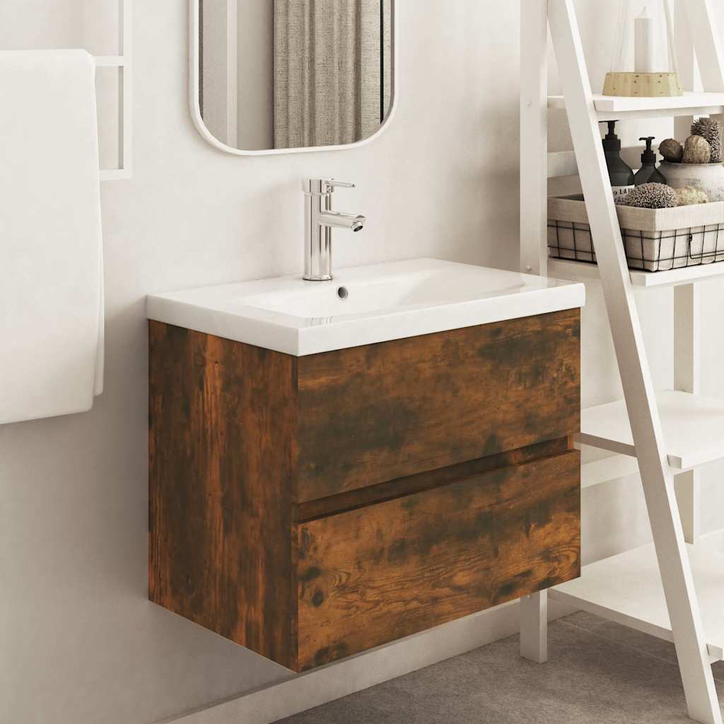 Sink Cabinet 60x38.5x45 cm Engineered Wood Smoked oak