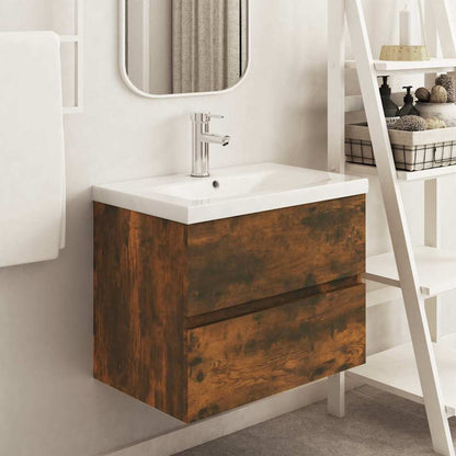 Sink Cabinet 60x38.5x45 cm Engineered Wood Smoked oak