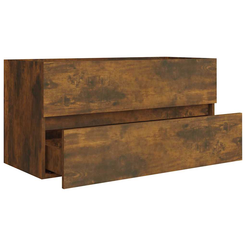 Sink Cabinet 90x38.5x45 cm Engineered Wood Smoked oak