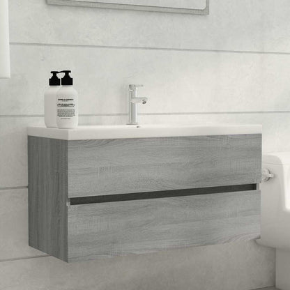 Sink Cabinet 90x38.5x45 cm Engineered Wood Grey sonoma