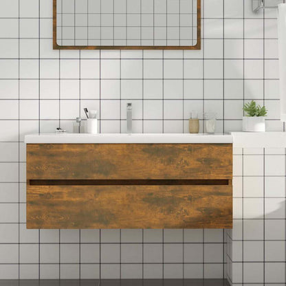Sink Cabinet 100x38.5x45 cm Engineered Wood Smoked oak