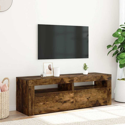 TV Cabinet with LED Lights 120x35x40 cm Smoked oak