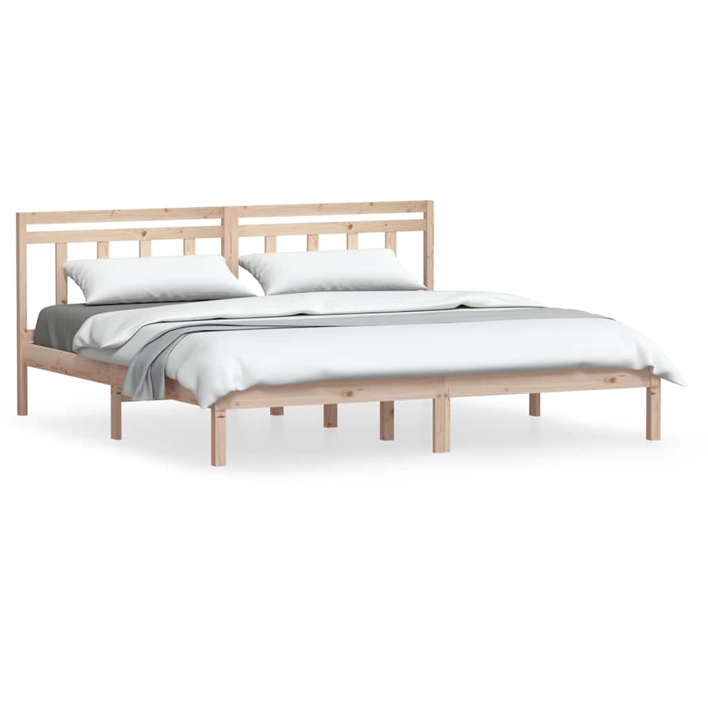Bed Frame without Mattress Solid Wood Length 200 cm Natural 180 cm