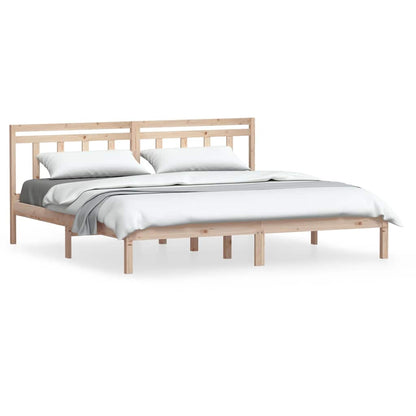 Bed Frame without Mattress Solid Wood Length 200 cm Natural 180 cm
