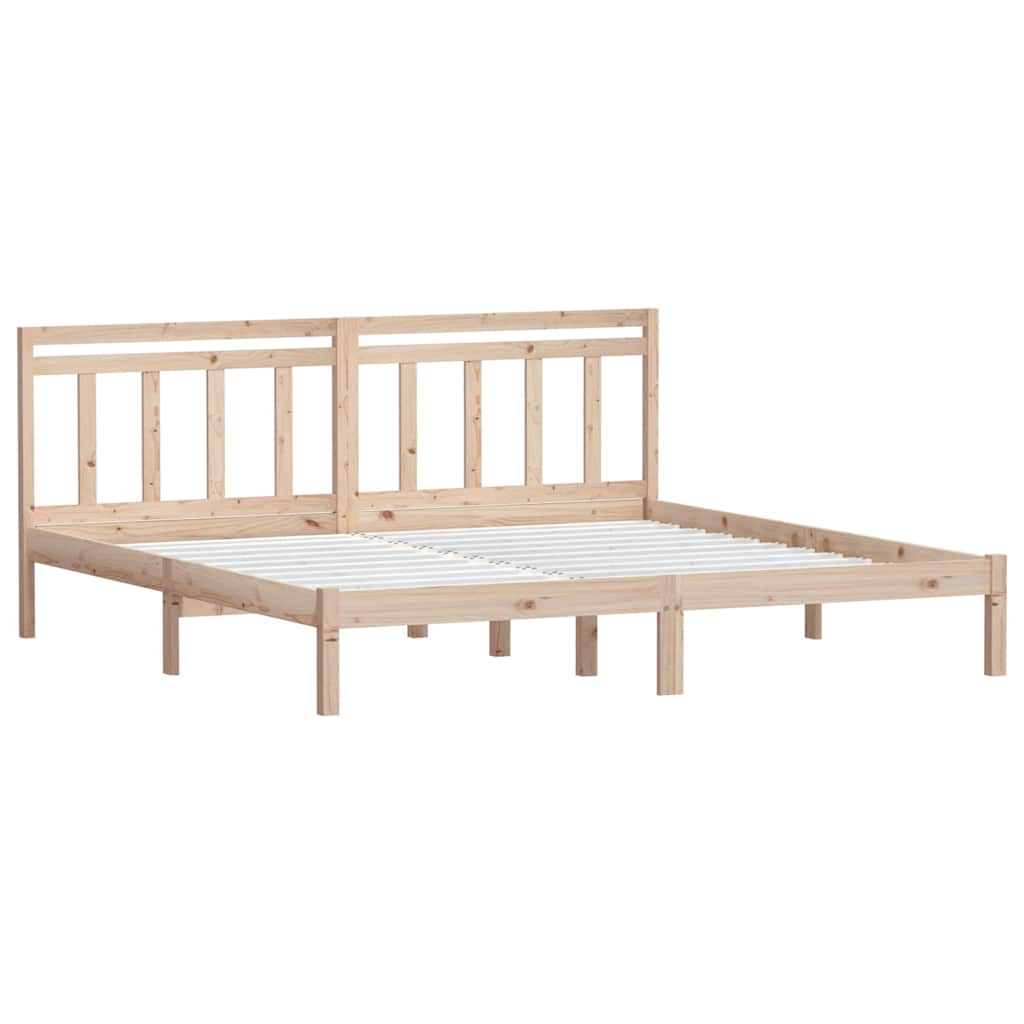 Bed Frame without Mattress Solid Wood Length 200 cm Natural 180 cm