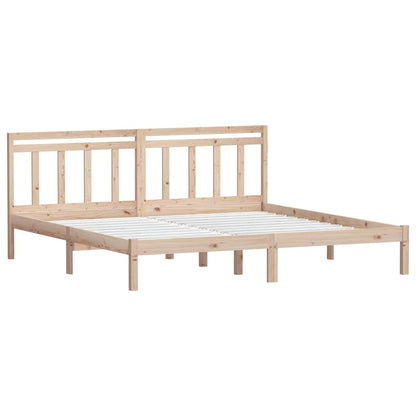 Bed Frame without Mattress Solid Wood Length 200 cm Natural 180 cm