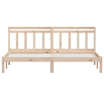 Bed Frame without Mattress Solid Wood Length 200 cm Natural 180 cm