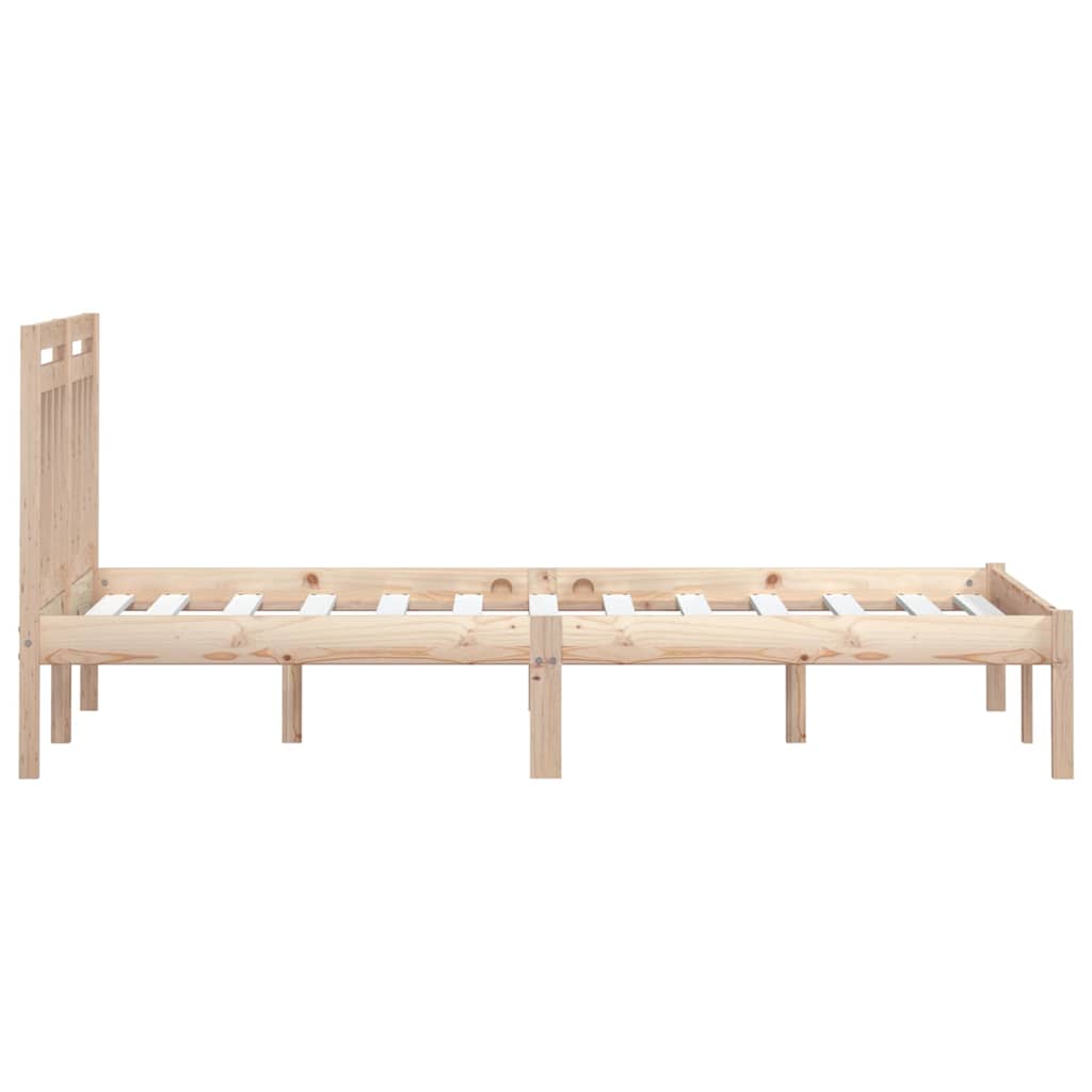 Bed Frame without Mattress Solid Wood Length 200 cm Natural 180 cm
