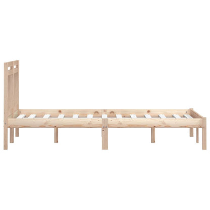 Bed Frame without Mattress Solid Wood Length 200 cm Natural 180 cm